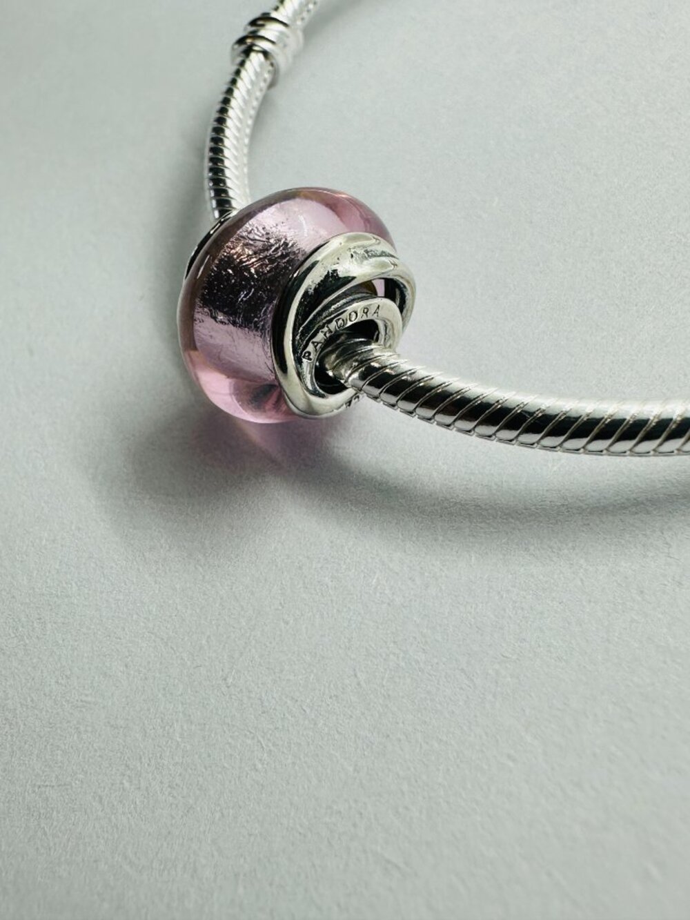 Authentic Pandora Encircled Pink Murano Glass Charm 793241C00 - Picture 5 of 9